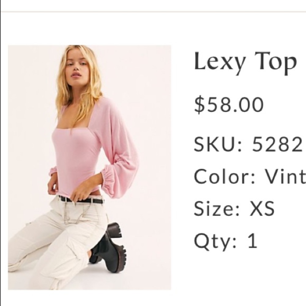 Free People Beach, Lexy Top in Vintage Rose Size XS.